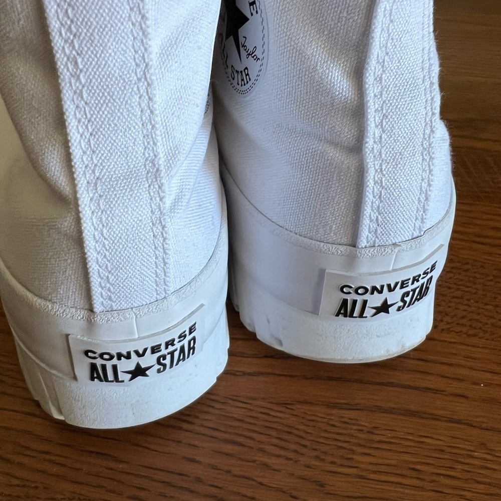 White Converse Lugged 2.0 High Top Platform Sneakers Shoes - Picture 4 of 7